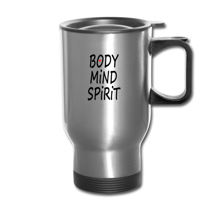 Travel Mug (Mind Body Spirit) - silver