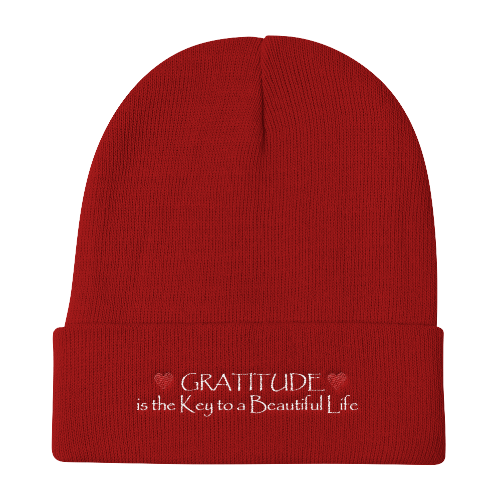 Knit Beanie (Gratitude is the Key to a Beautiful Life)