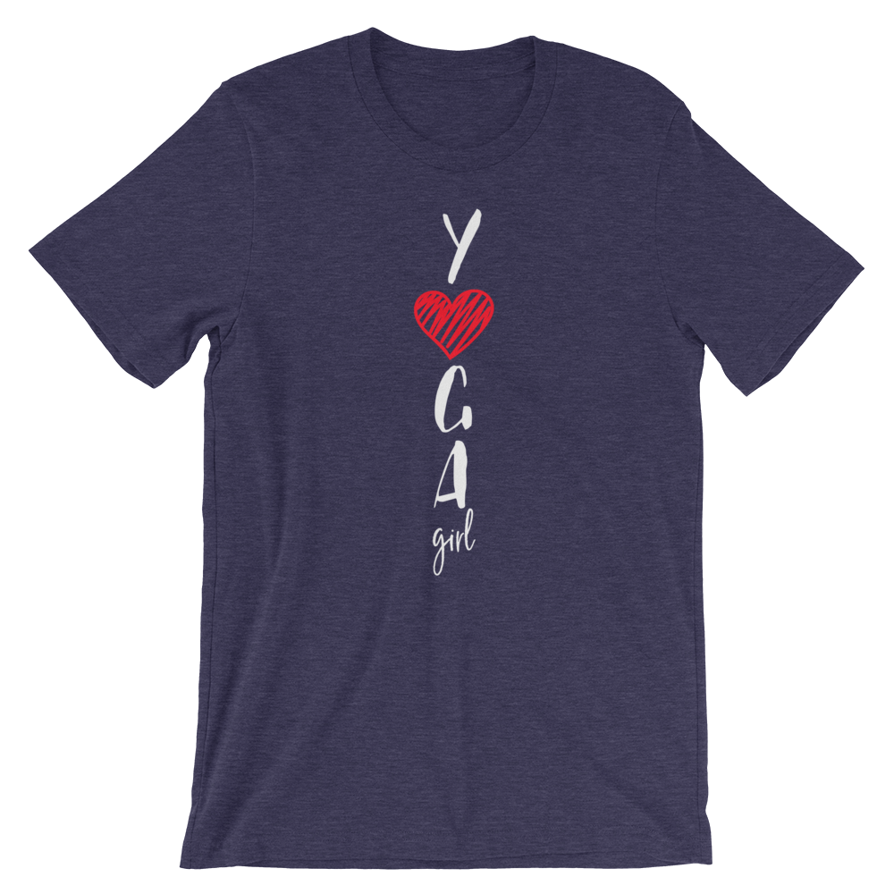 Short-Sleeve Unisex T-Shirt (Yoga Girl - red heart)