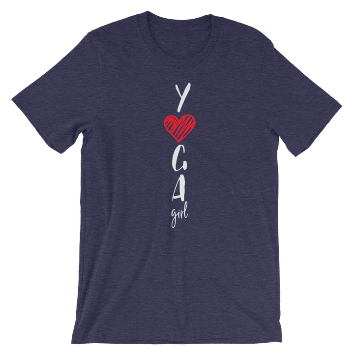 Short-Sleeve Unisex T-Shirt (Yoga Girl - red heart)