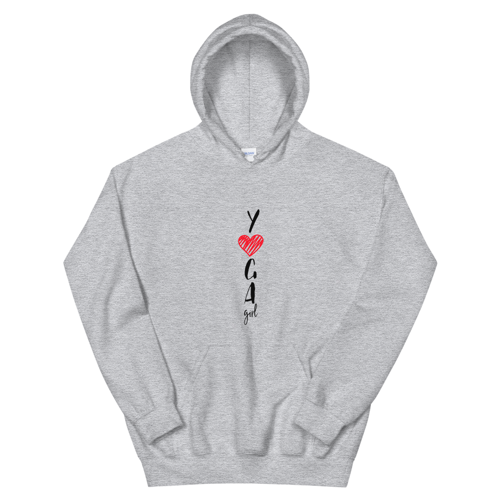 Hooded Sweatshirt (YOGA Girl - red heart)