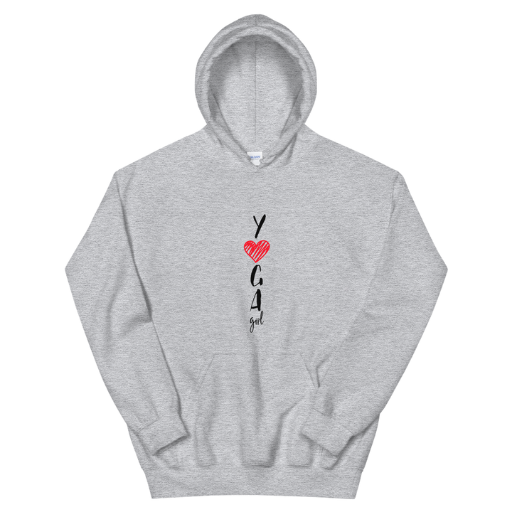 Hooded Sweatshirt (YOGA Girl - red heart)