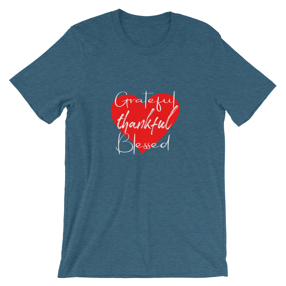 Short-Sleeve Unisex T-Shirt (Grateful, Thankful, Blessed)