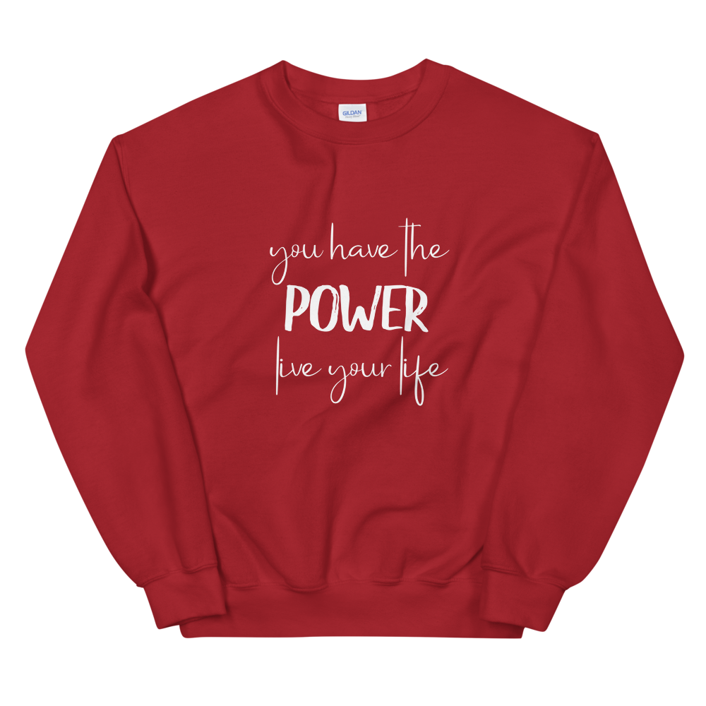 Unisex Heavy Blend Crewneck Sweatshirt (You Have the POWER, Live Your Life)