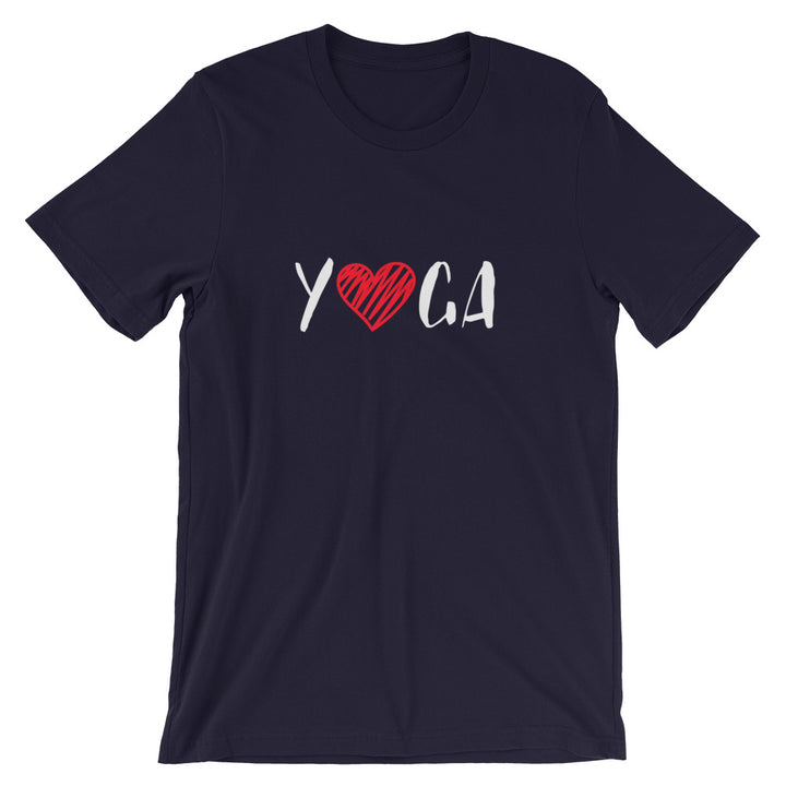 Short-Sleeve Unisex T-Shirt (Yoga - red heart)