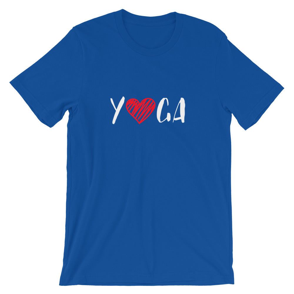 Short-Sleeve Unisex T-Shirt (Yoga - red heart)