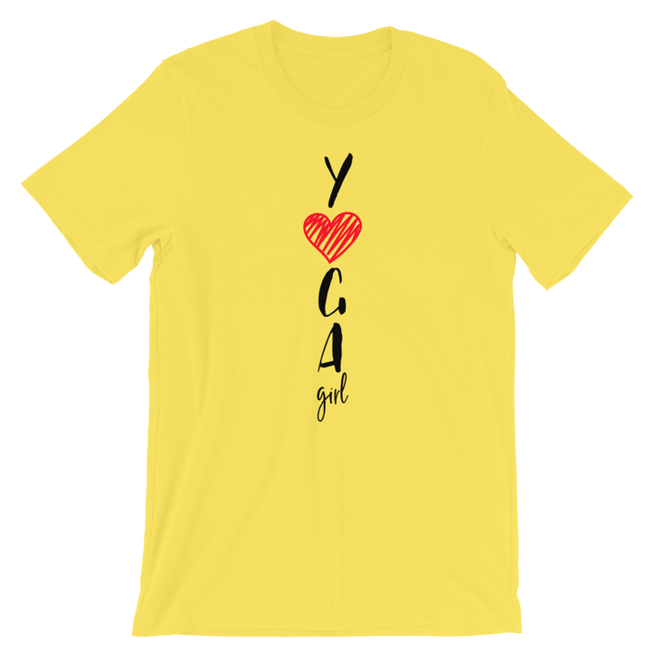 Short-Sleeve Unisex T-Shirt (Yoga Girl - red heart)