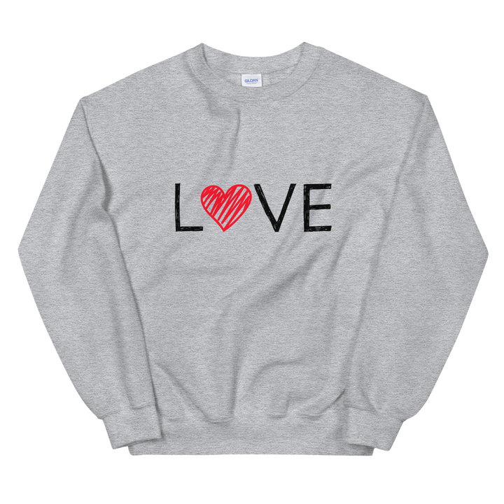 Unisex Heavy Blend Crewneck Sweatshirt (LOVE - red heart)