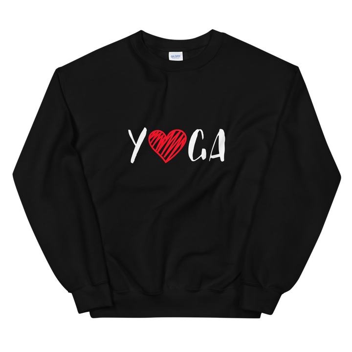 Unisex Heavy Blend Crewneck Sweatshirt (Yoga - red heart)