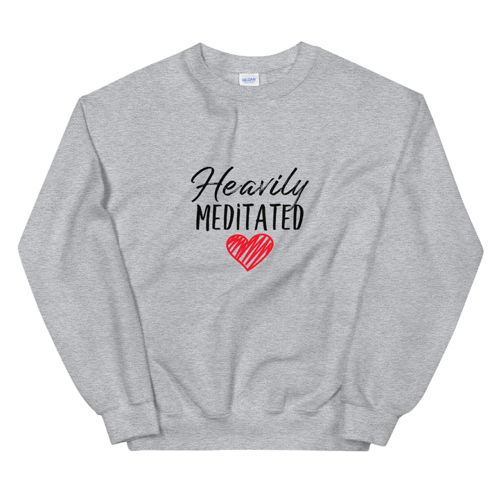 Unisex Heavy Blend Crewneck Sweatshirt (Heavily Meditated - red heart)