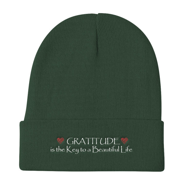 Knit Beanie (Gratitude is the Key to a Beautiful Life)