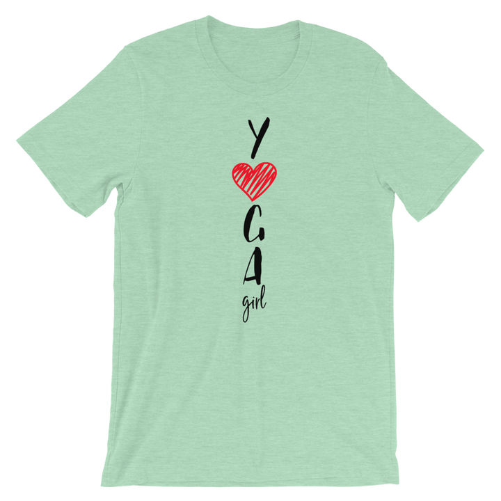 Short-Sleeve Unisex T-Shirt (Yoga Girl - red heart)