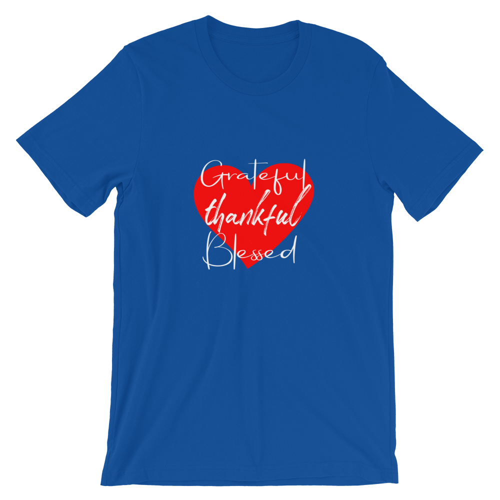 Short-Sleeve Unisex T-Shirt (Grateful, Thankful, Blessed)