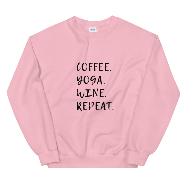 Unisex Heavy Blend Crewneck Sweatshirt (Coffee, Yoga, Wine, Repeat)