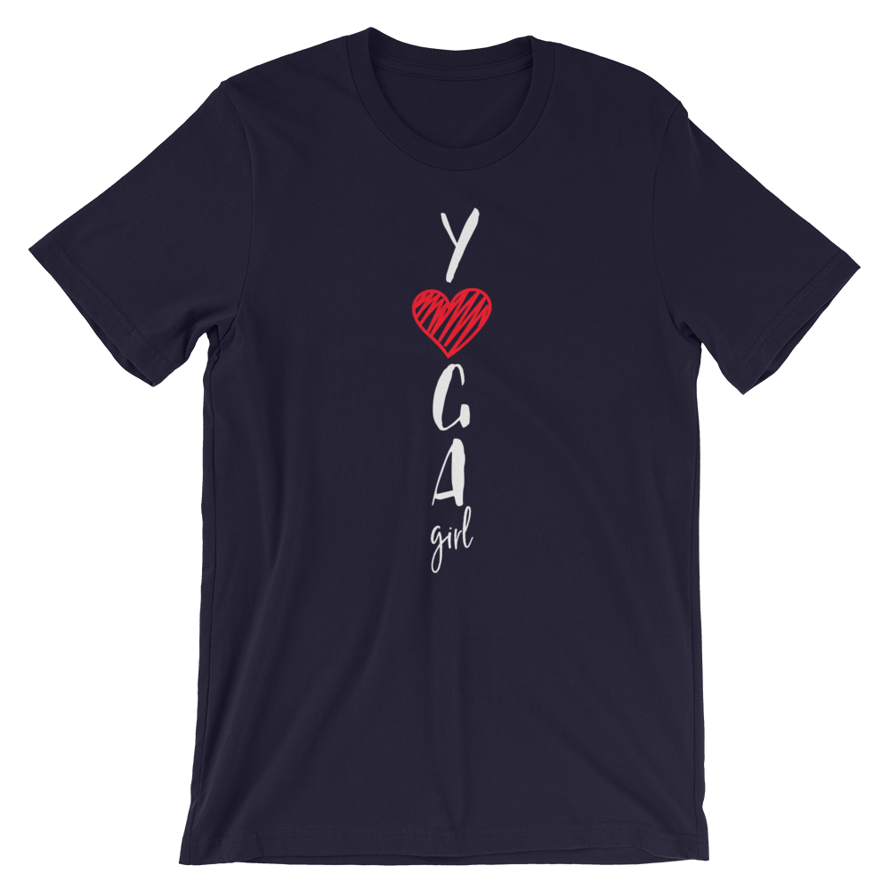 Short-Sleeve Unisex T-Shirt (Yoga Girl - red heart)