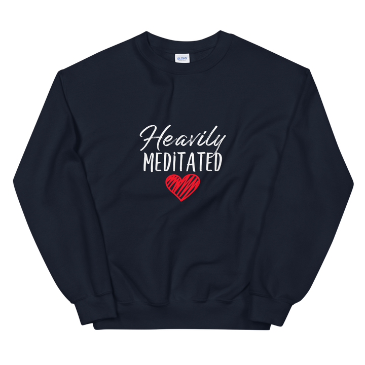 Unisex Heavy Blend Crewneck Sweatshirt (Heavily Meditated - red heart)