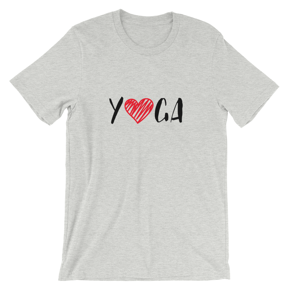 Short-Sleeve Unisex T-Shirt (Yoga - red heart)