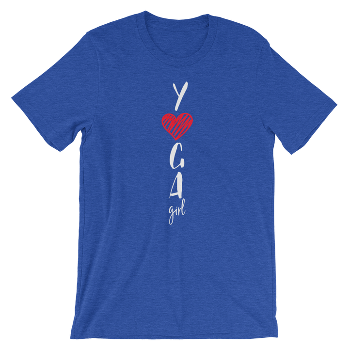 Short-Sleeve Unisex T-Shirt (Yoga Girl - red heart)