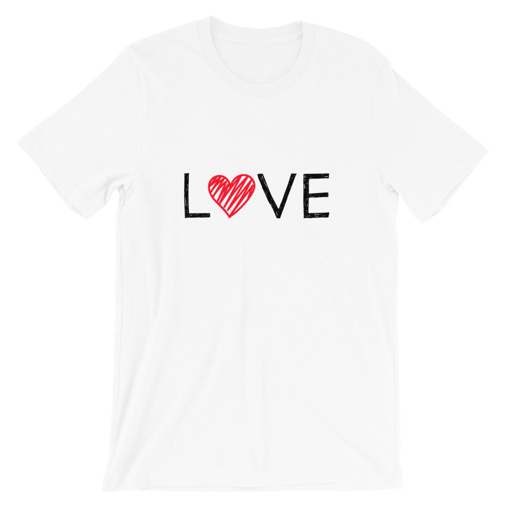 Short-Sleeve Unisex T-Shirt (LOVE - red heart)