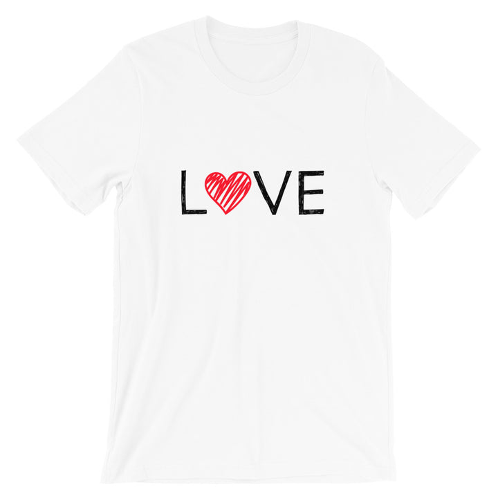 Short-Sleeve Unisex T-Shirt (LOVE - red heart)