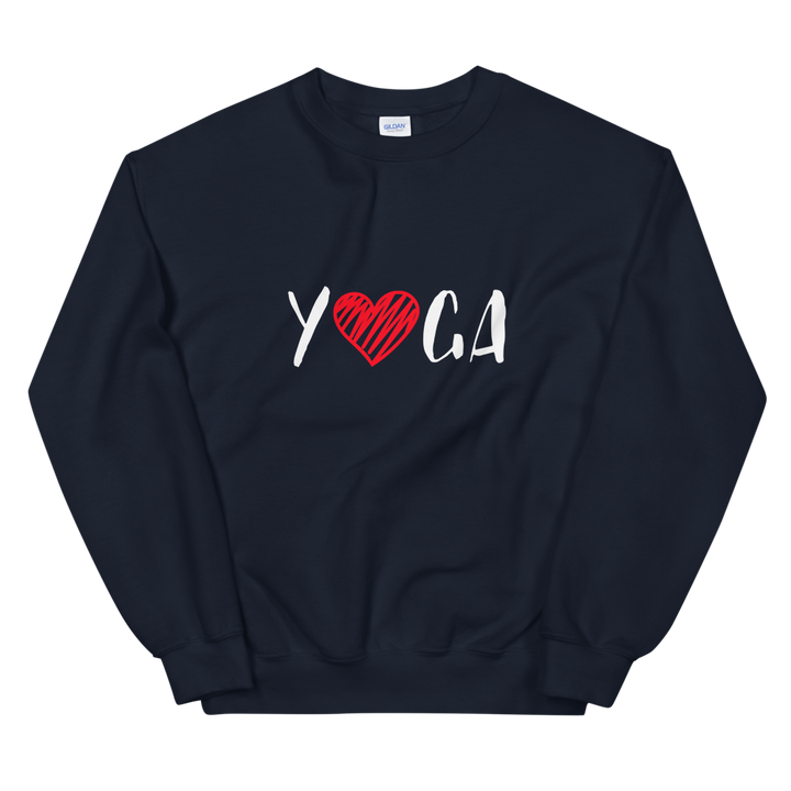 Unisex Heavy Blend Crewneck Sweatshirt (Yoga - red heart)