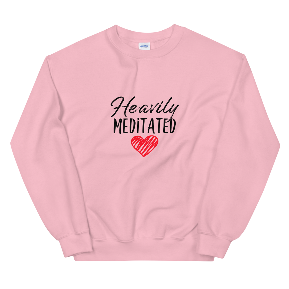 Unisex Heavy Blend Crewneck Sweatshirt (Heavily Meditated - red heart)