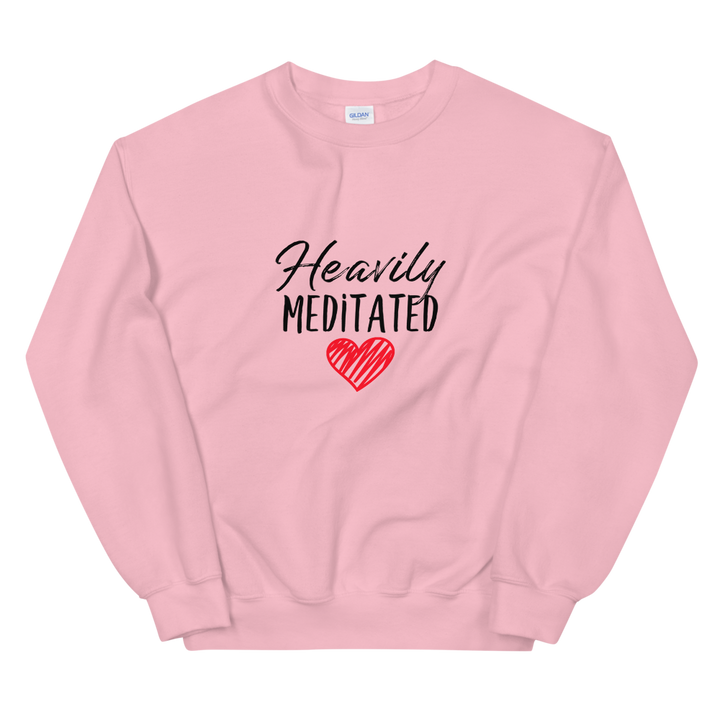 Unisex Heavy Blend Crewneck Sweatshirt (Heavily Meditated - red heart)