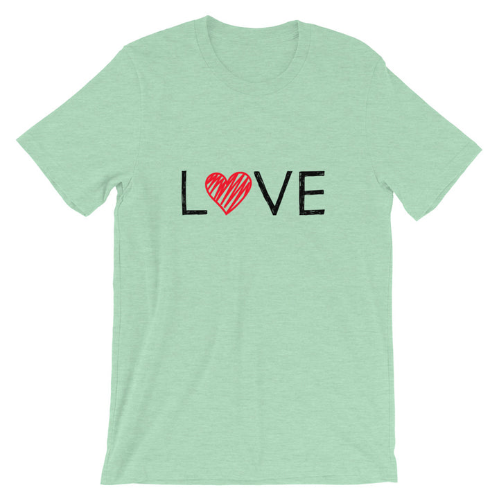 Short-Sleeve Unisex T-Shirt (LOVE - red heart)