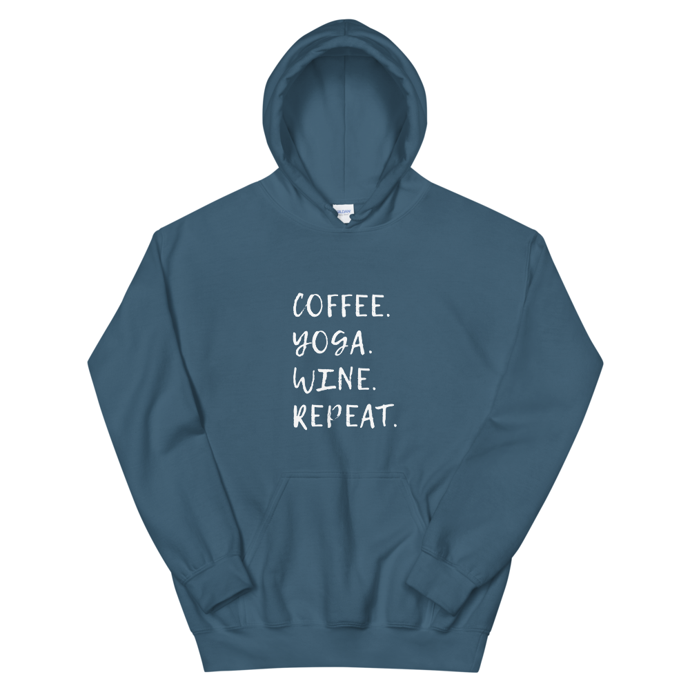 Hooded Sweatshirt (Coffee/Yoga/Wine/Repeat)