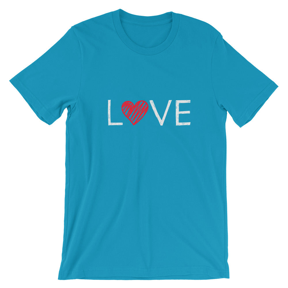 Short-Sleeve Unisex T-Shirt (LOVE - red heart)