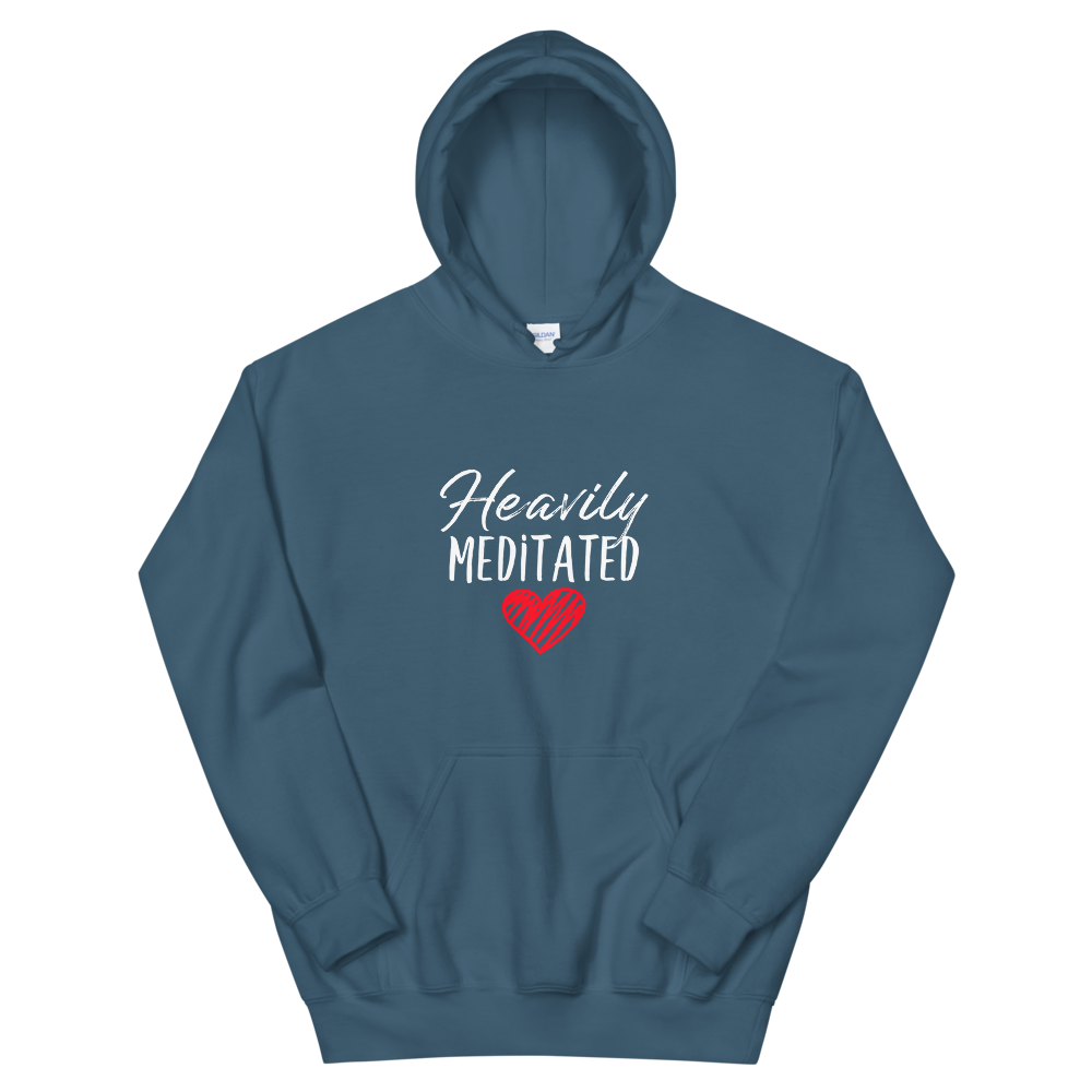 Hooded Sweatshirt (Heavily Meditated - red heart)