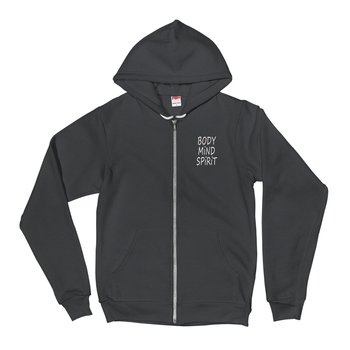 Zippered Hoodie Sweatshirt (Body/Mind/Spirit - embroidered design)