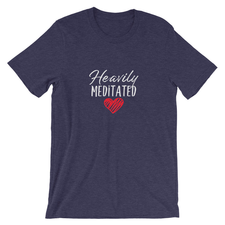 Short-Sleeve Unisex T-Shirte (Heavily Meditated - red heart)