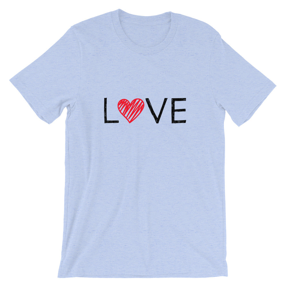 Short-Sleeve Unisex T-Shirt (LOVE - red heart)