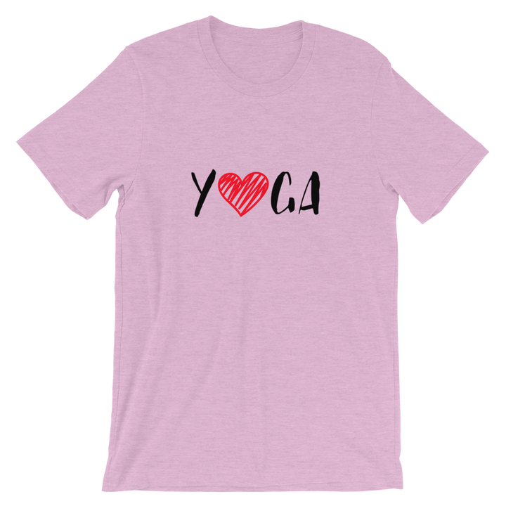 Short-Sleeve Unisex T-Shirt (Yoga - red heart)