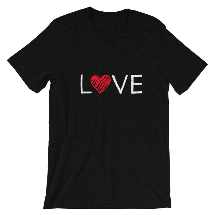 Short-Sleeve Unisex T-Shirt (LOVE - red heart)