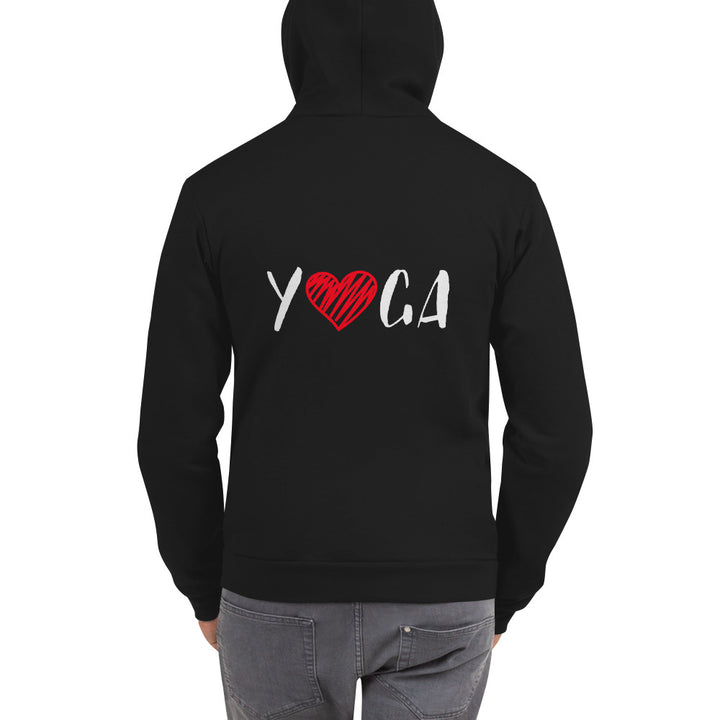 Zippered Hoodie Sweatshirt (YOGA - printed design on BOTH front and back)