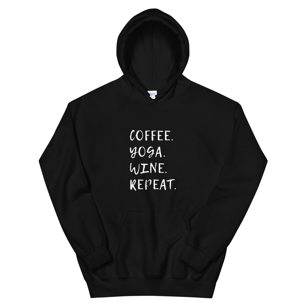 Hooded Sweatshirt (Coffee/Yoga/Wine/Repeat)