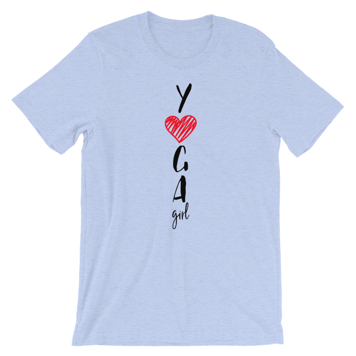 Short-Sleeve Unisex T-Shirt (Yoga Girl - red heart)