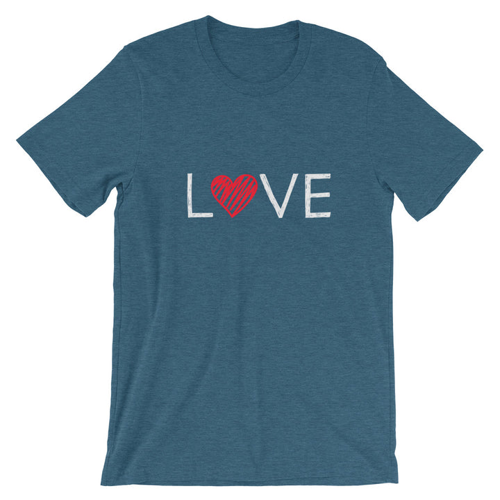 Short-Sleeve Unisex T-Shirt (LOVE - red heart)