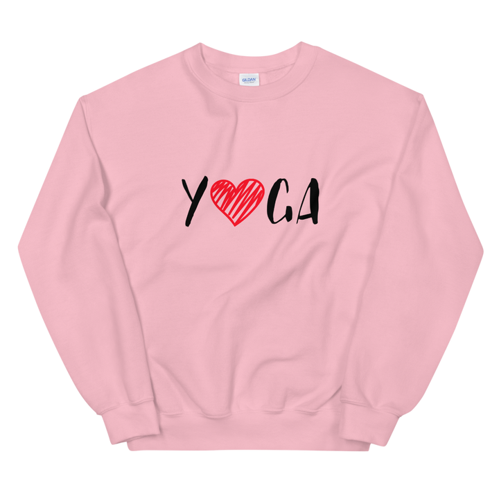 Unisex Heavy Blend Crewneck Sweatshirt (Yoga - red heart)