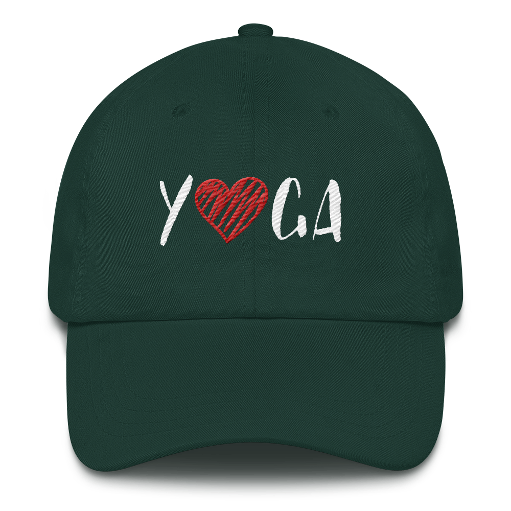 Baseball Cap (YOGA - embroidered design/red heart)