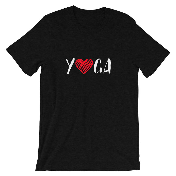 Short-Sleeve Unisex T-Shirt (Yoga - red heart)