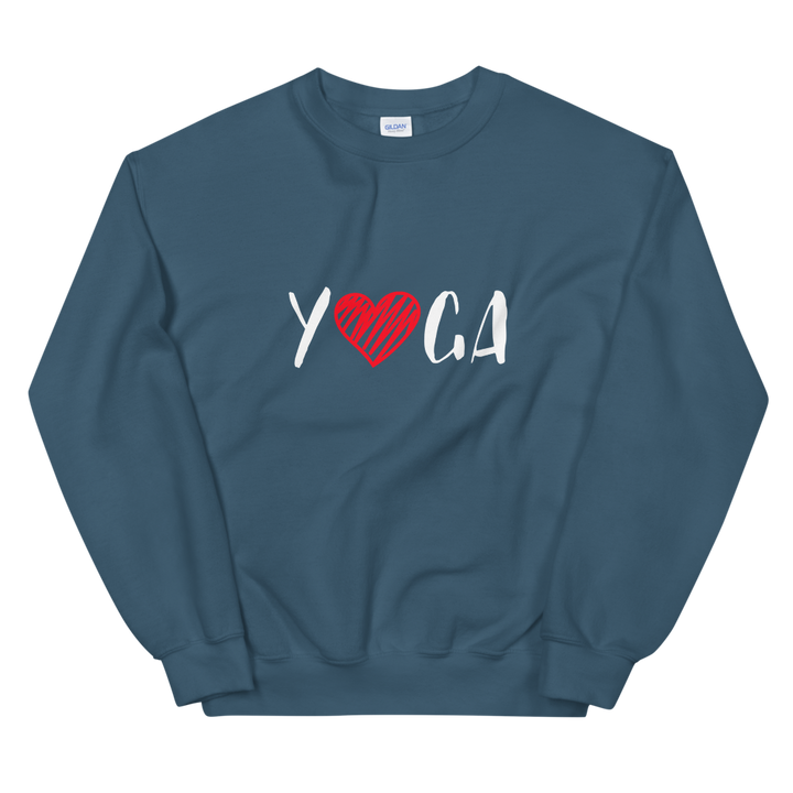 Unisex Heavy Blend Crewneck Sweatshirt (Yoga - red heart)