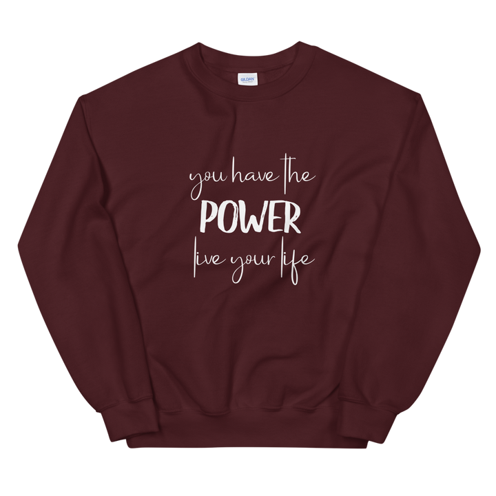 Unisex Heavy Blend Crewneck Sweatshirt (You Have the POWER, Live Your Life)