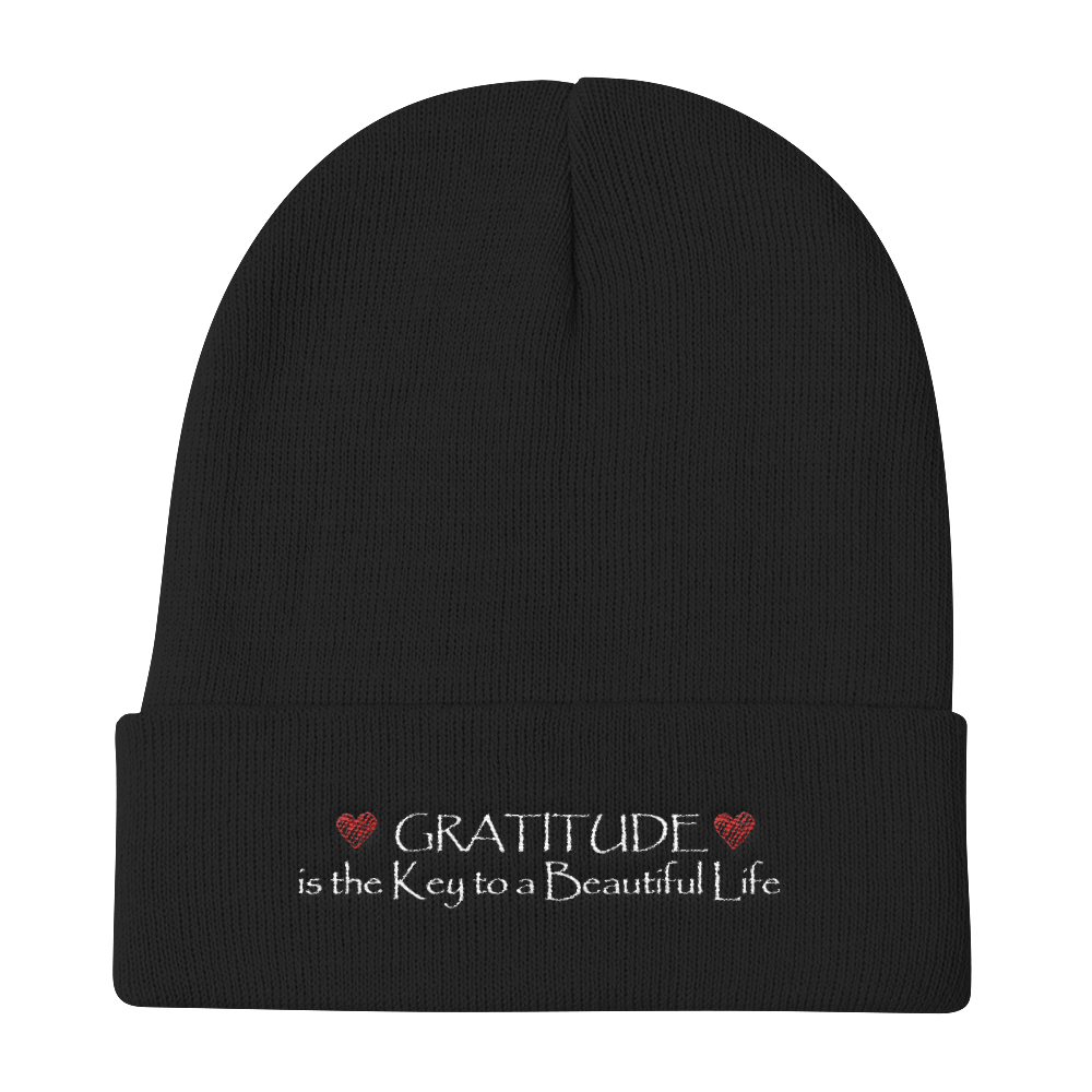 Knit Beanie (Gratitude is the Key to a Beautiful Life)