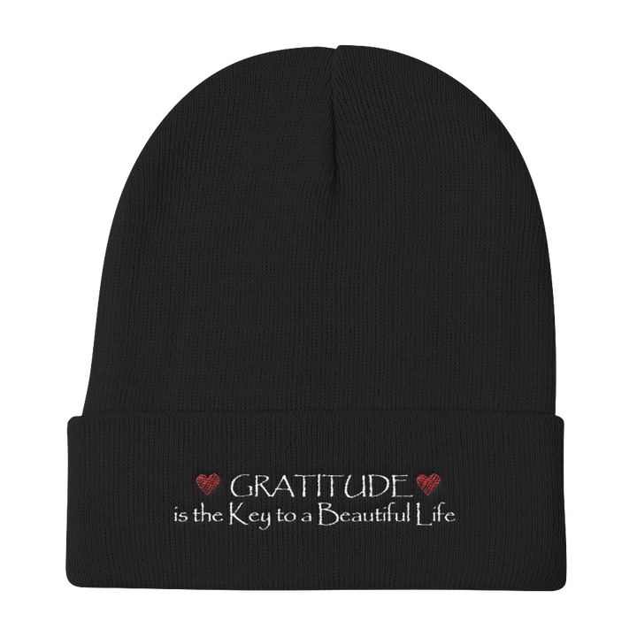 Knit Beanie (Gratitude is the Key to a Beautiful Life)