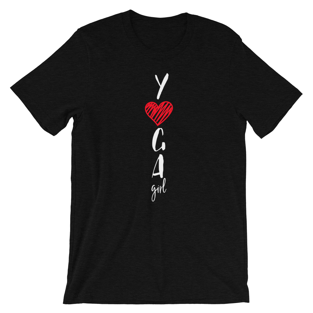 Short-Sleeve Unisex T-Shirt (Yoga Girl - red heart)