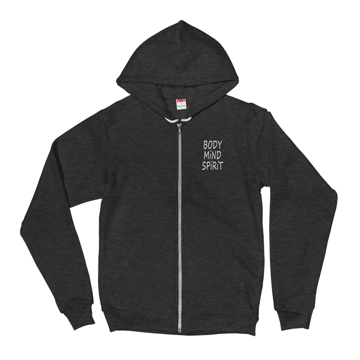 Zippered Hoodie Sweatshirt (Body/Mind/Spirit - embroidered design)