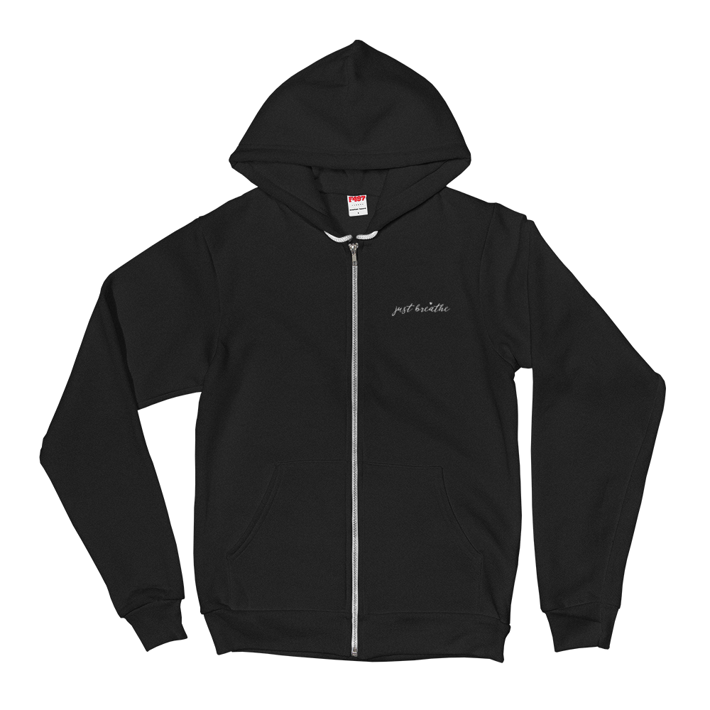 Zippered Hoodie Sweatshirt (just breathe)